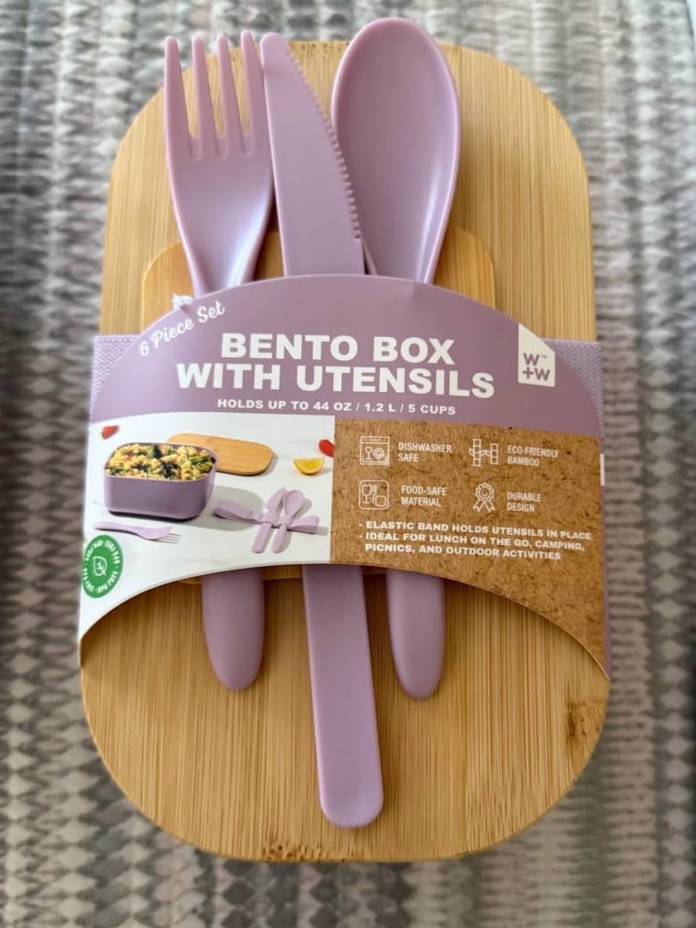 Lavender Bento Box with Utensils